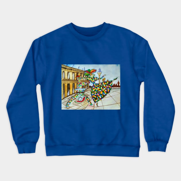 Arlecchino and Colombina. Carnival of Venice. Crewneck Sweatshirt by mariasibireva